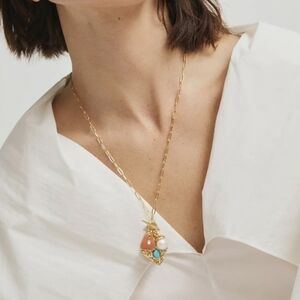 Lizzie Fortunato Treasure Heart Charm Pendant Necklace